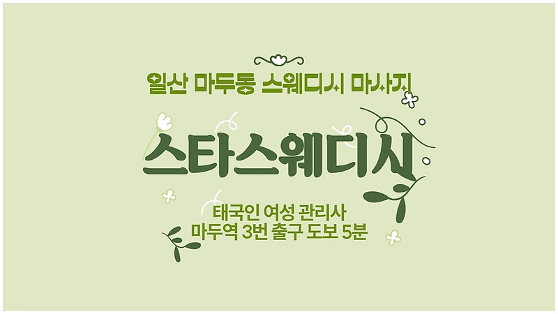 일산 마두동 마두역 스타스웨디시 스웨디시 마사지 - 마캉스